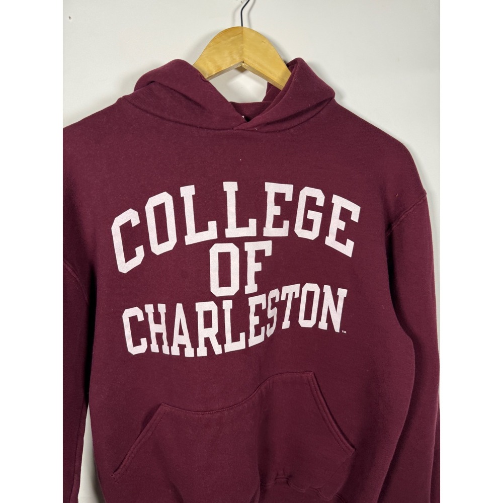 Russell Athletic College of Charleston Hoodie Maroon Mens Small Sweatshirt - Picture 1 of 7